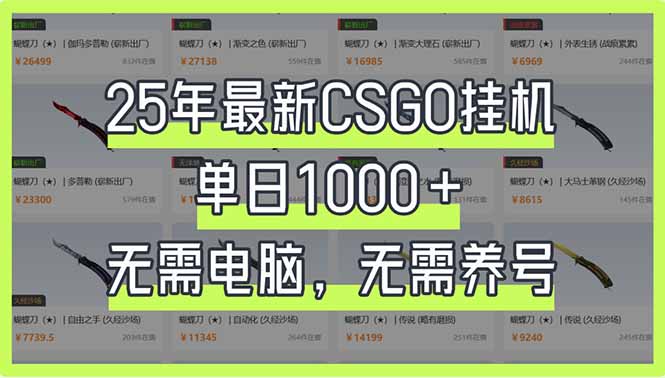 （14178期）25年最新CSGO挂机系统，单日1000+，无需电脑，无需养号，0基础可上手-财富群