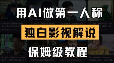用AI做第一人称独白影视解说,手把手教学,保姆级教程-财富群