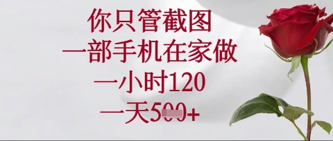 你只管截图,一部手机在家操作,一小时120.一天5张【揭秘】-财富群